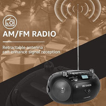 Load image into Gallery viewer, Retekess TR630 CD Cassette Player, Boombox CD Player AM FM Radio, Recording Transcription, USB, Micro SD, LCD Display, for Family