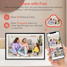 Load image into Gallery viewer, Frameo Digital Picture Frame WiFi 10.1 inch, Smart Digital Photo Frame with 32G Memory, HD Touch Screen, Auto-Rotate, Slideshow, Easy Setup, Share Photos and Videos Anywhere, Thanksgiving Gi-fts