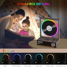 Load image into Gallery viewer, HOTT CD Player Portable with RGB Lights, Bluetooth 5.3 Desktop CD Player with Remote Control, Portable CD Player with HiFi Speakers, Supports TF Card, Transcription, LED Screen, Timer (Gray)