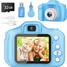 Load image into Gallery viewer, Kids Camera for Boys and Girls, GPOSY Digital Camera for Kids, Toddler Camera Christmas Birthday Toy Gifts for Kids Age 3 4 5 6 7 8 9 10 with 32GB SD Card, Video Recorder 1080P HD(Blue)
