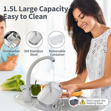 Load image into Gallery viewer, Electric Lunch Box, 3 in 1 Heated Lunch Box for adults, Portable Heating Lunch Box with 1.5L Removable Stainless Steel Container for Office/Car/Truck, 110V 24V 12V, 80W-60W, Black Grey