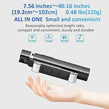 Load image into Gallery viewer, 41” Selfie Stick Tripod Quadrapod with 2 Rechargeable Fill Light, Extendable Tripod with Bluetooth Remote, Stainless Steel, 3 Light Modes, 9 Brightness Levels, Compatible for All iPhone & Android