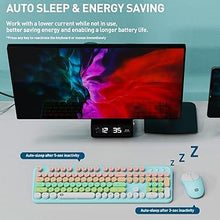 Load image into Gallery viewer, FOPETT 2.4GHz Wireless Keyboard and Mouse Set with Switch Button - Full-Size Keyboard - Compatible for Windows/Laptop/PC/Notebook/Smart TV and More - Green