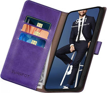 Load image into Gallery viewer, SUANPOT Compatible with iPhone 16 Pro Max 6.9" Wallet case with RFID Blocking Credit Card Holder,Flip Book PU Leather Protective Cover Women Men for Apple 16 Pro Max Phone case Purple