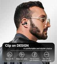 Load image into Gallery viewer, King Lucky i21 Open Ear Clip On Earbuds Wireless Bluetooth Ear Clip Headphones with Mic, Noise Cancelling, Waterproof IPX4, for Small Ears, Perfect for Running, Sports, and Glasses Wearers (Black)