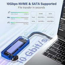 Load image into Gallery viewer, Zinc Alloy M.2 NVMe & SATA to USB C Enclosure, M.2 SSD to USB C Reader Adapter for Both M.2 (M Key, B+M Key) PCIE 3.0 and NGFF, for 2280 2260 2242 2230, Rugged Water Dust Resistance Case