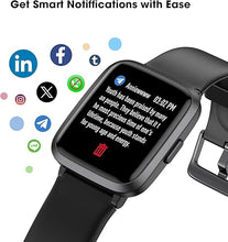 Load image into Gallery viewer, Fitness Tracker Watch with Heart Rate Monitor, Large Screen Activity Tracker with Pedometer, Sleep Monitor, Calories & Step Counter, 5ATM Waterproof Smart Watch for Women Men Fitness Watch for Sports