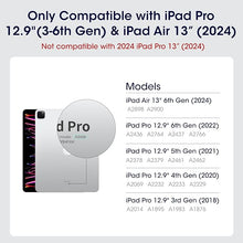 Load image into Gallery viewer, PITAKA iPad Pro 12.9 Case, Compatible with iPad Air 13 Inch (M2) & iPad Pro 12.9 (3-6th Gen) 2022/2021/2020/2018, Lightweight Portrait/Landscape Magnetic Case with 4 Standing Angles - White