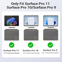 Load image into Gallery viewer, MoKo Case Compatible with Microsoft Surface Pro 11, Surface Pro 10, Surface Pro 9 13 Inch, All-in-One Protective Rugged Cover with Hand Strap, Compatible with Type Cover Keyboard, Black