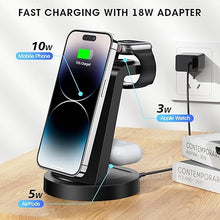 Load image into Gallery viewer, 3 in 1 Charging Station for iPhone, Wireless Charger for iPhone 16 15 14 13 12 11 X Pro Max & Apple Watch - Wireless Charging Station for AirPods 4 3 Pro