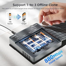 Load image into Gallery viewer, MAIWO 4 Bay M.2 NVMe SSD Enclosure with USB4 Port with SoftRAID with Cooling Fan, Support 1-to-3 Offline Clone, 40Gbps High Speed, Backward Compatible Thunderbolt 4/3