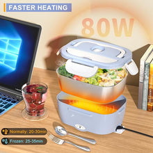 Load image into Gallery viewer, Monteka Electric Lunch Box Food Heater - Leakproof Portable Food Warmer heated lunch box for adults for Car/Home/Truck with 1.5L Removable Stainless Steel Container, 60W, 12V/24V/110V, White