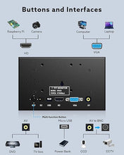 Load image into Gallery viewer, Eyoyo 7 inch Small Mini Monitor 1024x600 Resolution Car Rear View TFT LCD Screen Display with HDMI/VGA/AV Video Input for PC DVD DVR CCD 140 Degree Wi