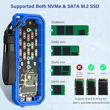 Load image into Gallery viewer, Zinc Alloy M.2 NVMe & SATA to USB C Enclosure, M.2 SSD to USB C Reader Adapter for Both M.2 (M Key, B+M Key) PCIE 3.0 and NGFF, for 2280 2260 2242 2230, Rugged Water Dust Resistance Case