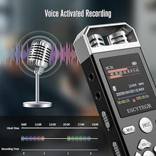 Load image into Gallery viewer, 144GB Digital Voice Activated Recorder 1536KBPS Audio Voice Recorder with Playback Recording Device Dictaphone Sound Tape Recorder with Password Protection for Lectures,Meetings