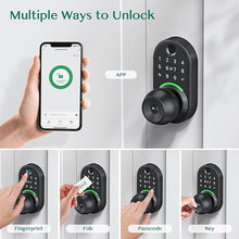Load image into Gallery viewer, Keypad Smart Door Lock with Knob,Yamiry Keyless Entry Door Lock with Handle,Fingerprint Door Knob for Front Door, Electronic Code Smart Lock,Digital Lock for Entry Doors,Auto Lock