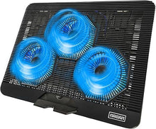 Load image into Gallery viewer, NAGAN Laptop Cooling Pad with Dual USB Ports, USB Powered Cooling Pad for Laptop with 2 Adjustable-Height, 3 Fan with Blue Light, Fits 15-17.3 inch Laptops