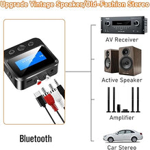Load image into Gallery viewer, Bluetooth Receiver for Old Stereo, 3.5mm AUX Bluetooth Audio Adapter for Stereo Receiver Wired Speakers Home Theater Amplifier, with RCA L/R 3.5mm Jack Low Latency for Music Streaming, TF Card Play