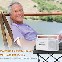 Load image into Gallery viewer, Gelielim Cassette Player Boombox, Portable AM/FM Radio Stereo, Cassette Tape Player Recorder with Big Speaker and Earphone Jack, Battery Operated or AC Powered Tape Recorder Cassette Player