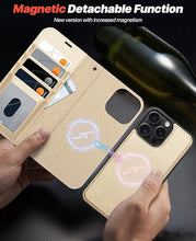 Load image into Gallery viewer, OCASE for iPhone 16 Pro Max Case Detachable Wallet Case with Card Holder, 2 in 1 Pu Leather Flip Folio with RFID Blocking Stand Wrist Strap Shockproof Phone Cover 6.9 Inch 2024, Gold