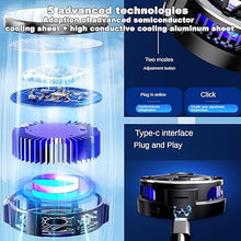 Load image into Gallery viewer, Cooling Pad for Phone, Magnetic Cell Phone Cooler with Semiconductor Cooling Chip, Universal USB-Desk Fan for Android/Tablet/iPad Gaming (X1 Black)