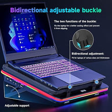 Load image into Gallery viewer, IETS Supercharged Laptop Cooling pad with Continuously Variable Speed turbofan,Seal Foam for Rapid Cooling 13-19inch Gaming Laptop,Air Filtration,RGB and USB Hub,Powerful Laptop Cooler
