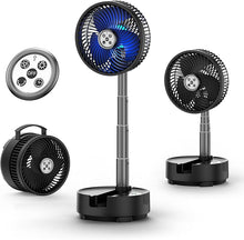 Load image into Gallery viewer, Socool 20000mAh 8 Inch Portable Fan Battery Operated Fan, Oscillating Charging Fan, Remote Control LED Light, 112 Hours Portable Foldable Fan for Camping Travel Outdoor