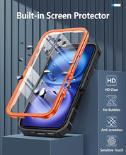 Load image into Gallery viewer, FNTCASE for iPhone 16 Plus Case: Military Grade Drop Proof Protection Mobile Cover with Kickstand | Matte Textured Rugged Shockproof TPU | Protective Sturdy Phone Case - 6.7 inch Orange