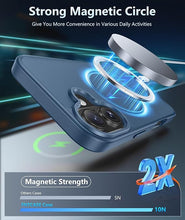 Load image into Gallery viewer, FNTCASE for iPhone 16 Phone Case: Magnetic Matte Textured Shockproof Military Grade Drop Protection Cell Phone Cover | Slim Rugged Anti-Slip Durable Protective Bumper Cases(Blue)
