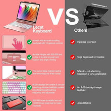 Load image into Gallery viewer, Swivel Wireless Keyboard Case for iPad Pro 12.9 (6th/5th/4th/3rd Gen), Rainbow Backlits & Multi-Touch Trackpad, Magic 360° Rotatable Protective Keyboard Cover with Pencil Holder,Thin & Light-Rose Gold