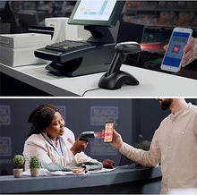 Load image into Gallery viewer, TEEMI Bluetooth Barcode Scanner with USB Charging Cradle Data Receiver, 1D 2D QR Wireless Bar Code Reader for iOS Android Windows Mac OS, BT 5.0 Longer Range, Automatic Handsfree Screen Scanning