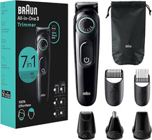 Load image into Gallery viewer, Braun All-in-One Style Kit Series 3 3470, 7-in-1 Trimmer for Men with Beard Trimmer, Ear & Nose Trimmer, Hair Clippers & More, Ultra-Sharp Blade, 40 Length Settings, Washable