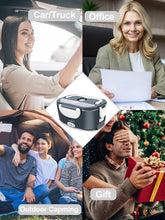 Load image into Gallery viewer, Buddew Electric Lunch Box 80W Food Heater for Adults, 12/24/110V Portable Lunch Warmer Upgraded Heated Lunch Box for Car/Truck/Office with SS Fork&Spoon and Insulated Carry Bag (White)