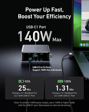 Load image into Gallery viewer, Anker Prime Charger, 250W GaN Prime USB C Charging Station, Ultra-Fast 6-Port, 2.26" LCD Display and Smart Control Dial, Compatible with MacBook Pro/Air, iPhone 16/15/14, Galaxy, and More (Silver)