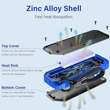 Load image into Gallery viewer, Zinc Alloy M.2 NVMe & SATA to USB C Enclosure, M.2 SSD to USB C Reader Adapter for Both M.2 (M Key, B+M Key) PCIE 3.0 and NGFF, for 2280 2260 2242 2230, Rugged Water Dust Resistance Case