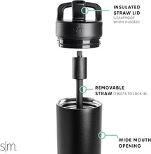 Load image into Gallery viewer, Simple Modern Water Bottle with Straw lid | Insulated Stainless Steel Thermos | Reusable Travel Water Bottles for Gym & Sports | Leak Proof & BPA Free | Mesa Collection | 24oz, Almond Birch
