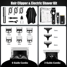 Load image into Gallery viewer, SUNNOW Hair Clippers for Men, Beard Trimmer & Hair Trimmer & Electric Foil Shavers Razor Kit, Hair Cut Machines Men's Beard Grooming Kit for Home, Barber(Black)