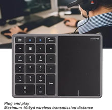 Load image into Gallery viewer, Sanpyl Numeric Keypad, 2 in 1 22 Keys 2.4G Touchpad Bluetooth 4.2 Number Pad, Type C Charging 500mAh Financial Accounting Keyboard, for Laptop, PC, Desktop(Iron Gray)