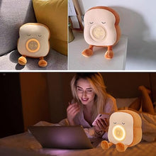 Load image into Gallery viewer, QANYI Kids Night Light Plushies, Funny Food Toast Bread Plush Cute Stuffed Alarm Clocks for Bedrooms, Cool Bedside Lamp Gifts for Women Kids 6 7 8 9 10 11 Year Old Girls
