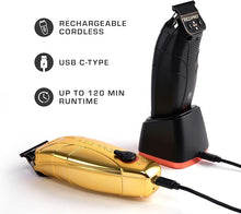 Load image into Gallery viewer, RED Pro Professional Cordless Hair Finishing Trimmer for Men, Electric Rechargeable Wireless Beard Detailer for Barbers and Stylists, Diamond Like Carbon Coated T-Blade with Zero Gapped (Matte Gold)