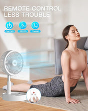 Load image into Gallery viewer, AICase Stand Fan,Folding Portable Telescopic Floor/USB Desk Fan with 10800mAh Rechargeable Battery,4 Speeds Super Quiet Adjustable Height and Head Great for Office Home Outdoor Camping-White