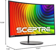 Load image into Gallery viewer, Sceptre Curved 27" FHD 1080p Gaming Monitor R1500 98% sRGB HDMI VGA 75Hz Build-in Speakers, Blue Light Shift Machine Black (C278W-1920RN series)