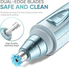Load image into Gallery viewer, Ear and Nose Hair Trimmer Clipper - 2024 Professional Painless Eyebrow & Facial Hair Trimmer for Men Women, Battery-Operated Trimmer with IPX7 Waterproof, Dual Edge Blades for Easy Cleansing Blue