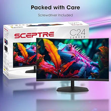 Load image into Gallery viewer, Sceptre Curved 24-inch Gaming Monitor 1500R DisplayPort HDMI X2 Eye Care 100% sRGB Build-in Speakers, 1ms 100Hz Machine Black 2024 (C248W-FW100T Series)