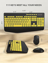 Load image into Gallery viewer, Wireless Keyboard and Mouse Combo - Large Print Ergonomic Keyboard with Wrist Rest, Phone Holder, Sleep Mode, Silent 2.4GHz Keyboard Mouse Set for Computer, Laptop, PC, Mac, Windows - Trueque