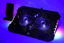 Load image into Gallery viewer, RGB Laptop Cooling Pad 17-12Inch 4Fans (Customized RGB Sidelight with Switch, Laptop Fan Speed Adjustable, 5 Heights Adjustment with Phone Holder) Fit Apple MacBook Laptop Fan Cooling Pad