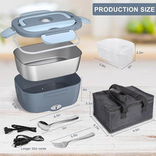 Load image into Gallery viewer, Electric Lunch Box Food Heater - 3 in 1 Portable Leakproof Heated Lunch Box for Car/Home/Adults with 1.5L Removable 304 Stainless Steel Container, 60-80W, 12V/24V/110V (Blue)