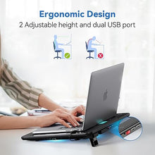 Load image into Gallery viewer, TECKNET Laptop Cooling Pad, Portable Slim Quiet USB Powered Laptop Notebook Cooler Cooling Pad Stand Chill Mat with 3 Blue LED Fans, Fits 12-17 Inches (Black)