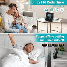 Load image into Gallery viewer, CD Player Bluetooth Desktop CD Player with Speakers for Home Portable Music CD Players with RC, LED Display, FM Radio, Timer, Support Headphone/USB/TF/AUX Playback