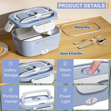 Load image into Gallery viewer, Monteka Electric Lunch Box Food Heater - Leakproof Portable Food Warmer heated lunch box for adults for Car/Home/Truck with 1.5L Removable Stainless Steel Container, 60W, 12V/24V/110V, White